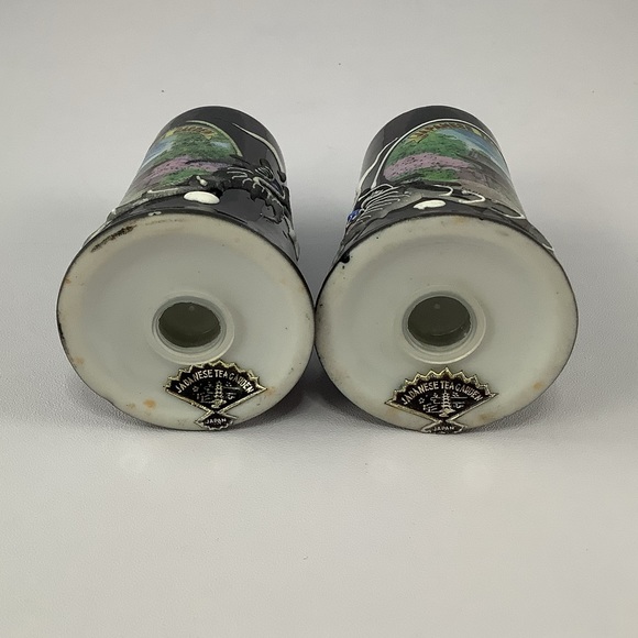 VTG Golden Gate Park Japanese Tea Garden Embossed Ceramic Salt/Pepper Shakers - Picture 6 of 9